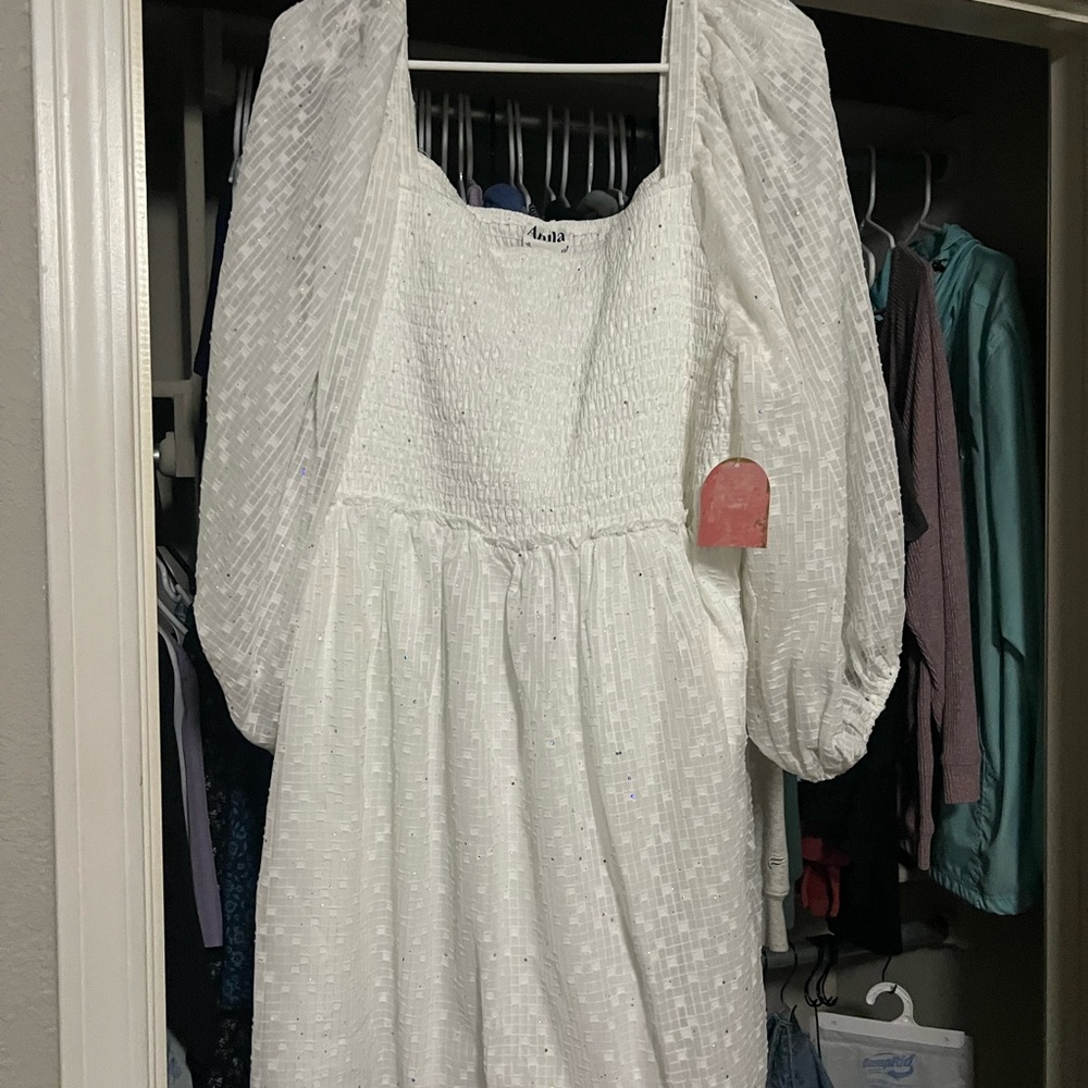 Arula White Textured Dress